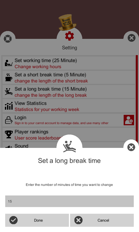 Tomato clock screenshot