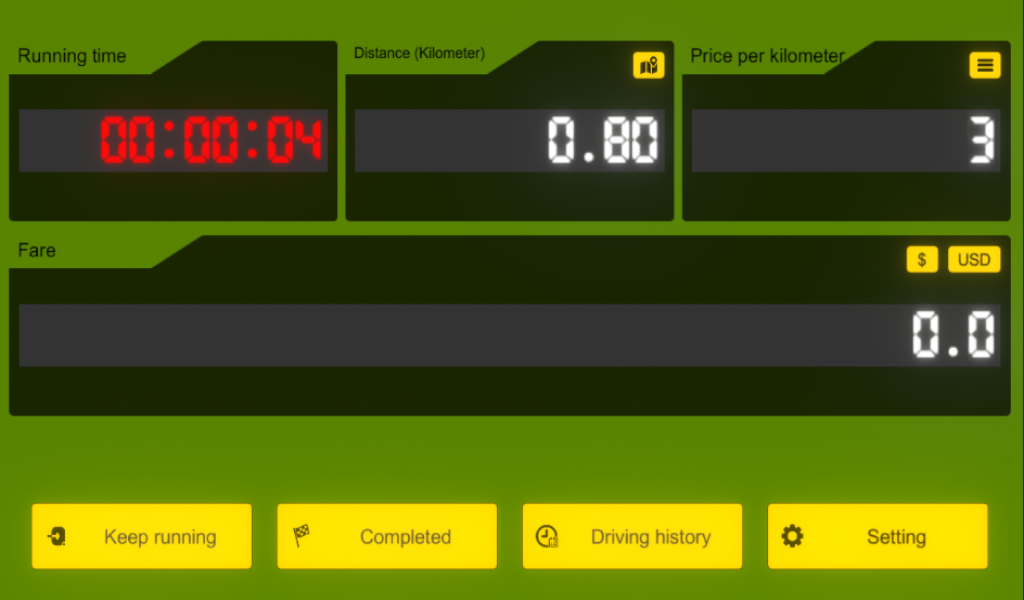 Taxi time meter screenshot