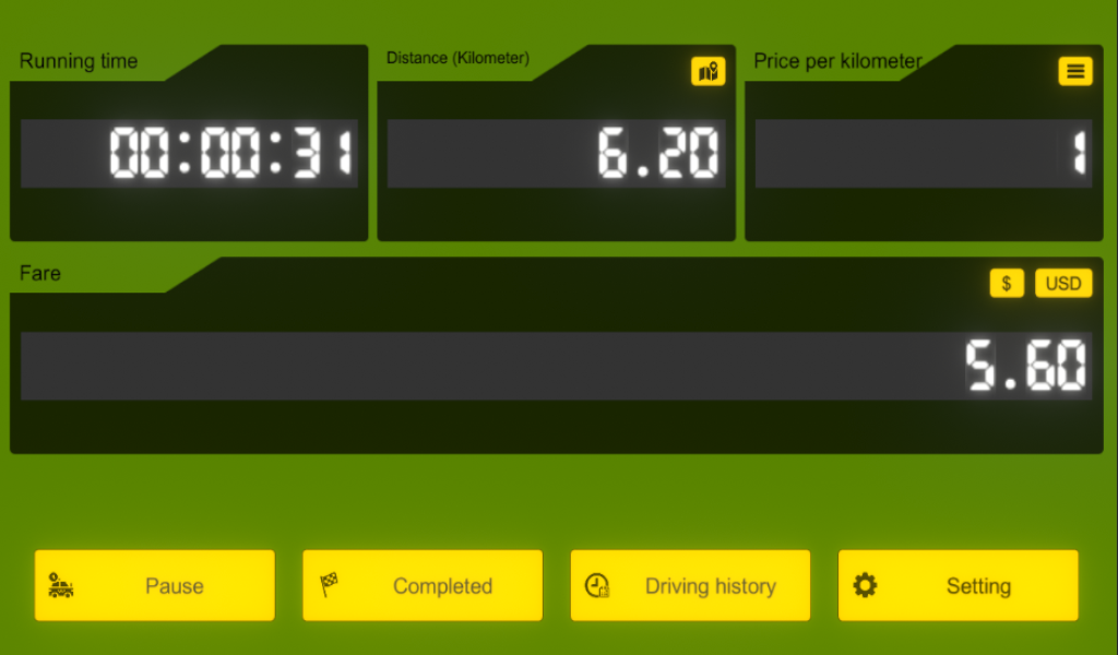 Taxi time meter screenshot