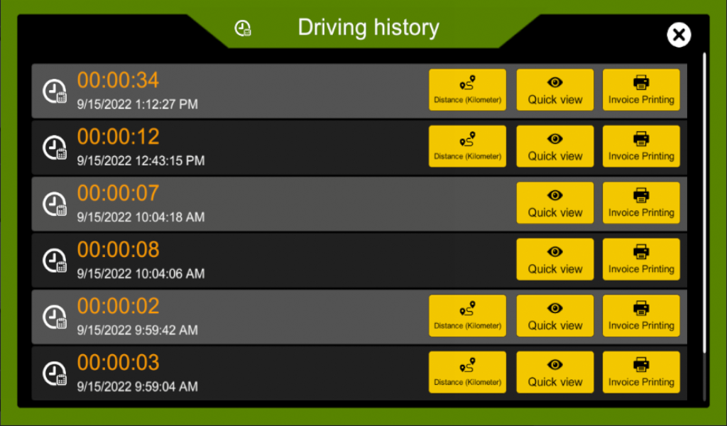 Taxi time meter screenshot