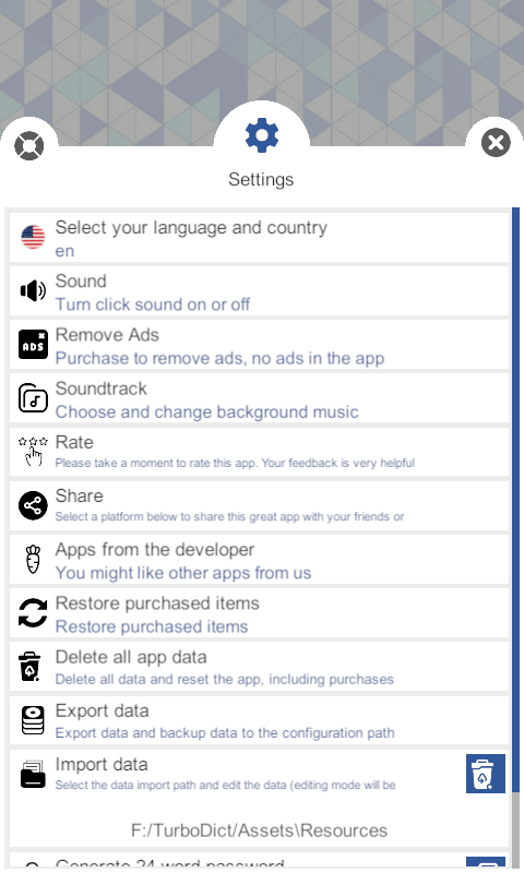 Super-fast dictionary screenshot